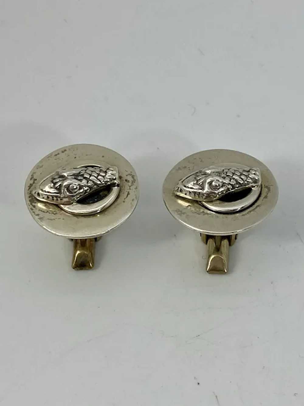 Delfino Sterling Snake Head Cufflinks Mexico Silv… - image 11