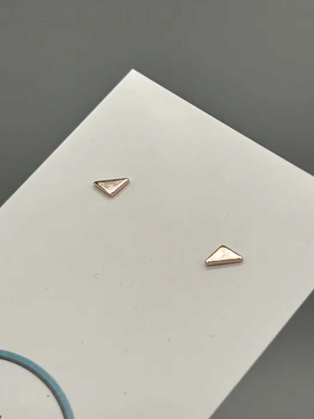 Tiny Petite Triangle Stud Earrings Sterling Silve… - image 5