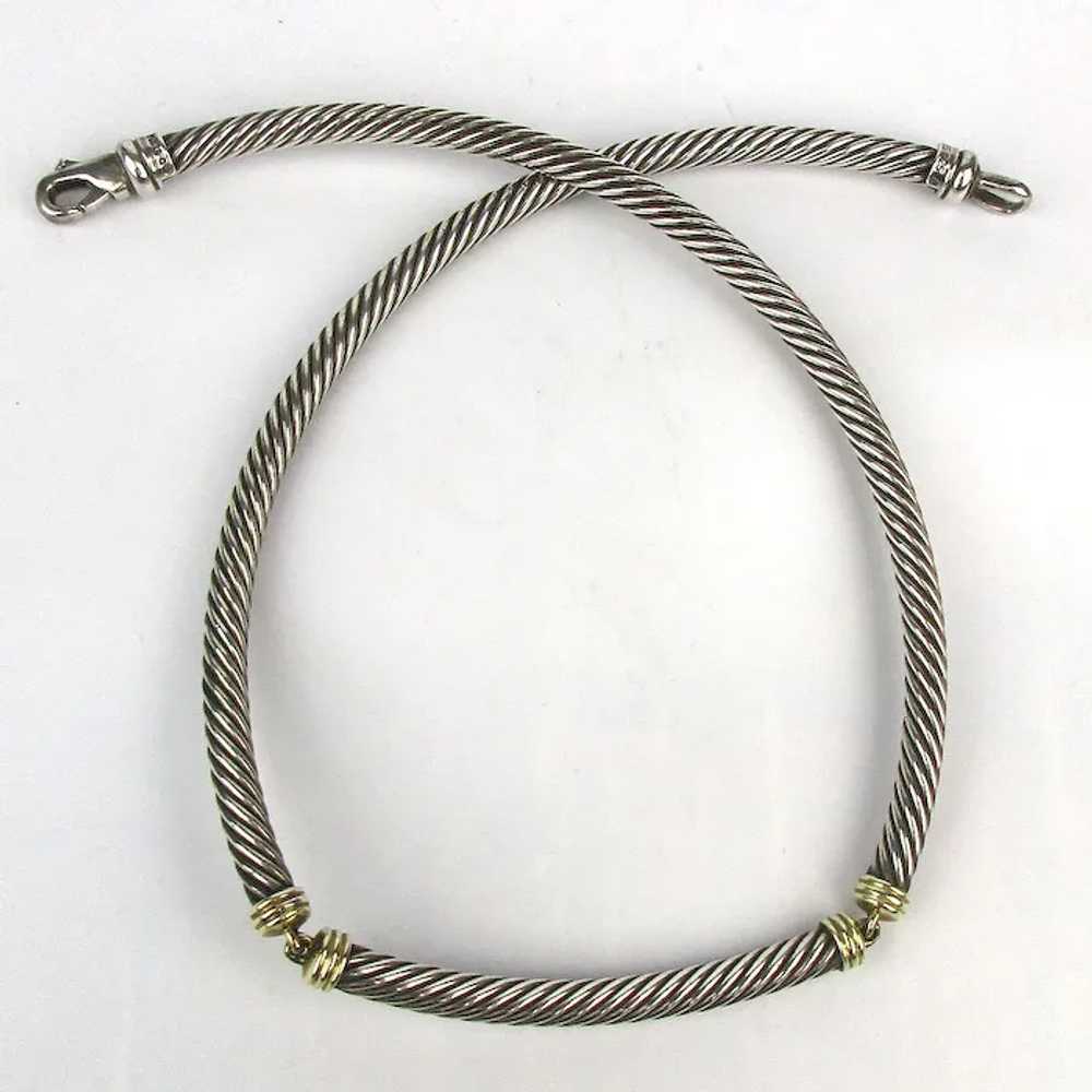 Vintage David Yurman Sterling Gold Metro Cable Ne… - image 2