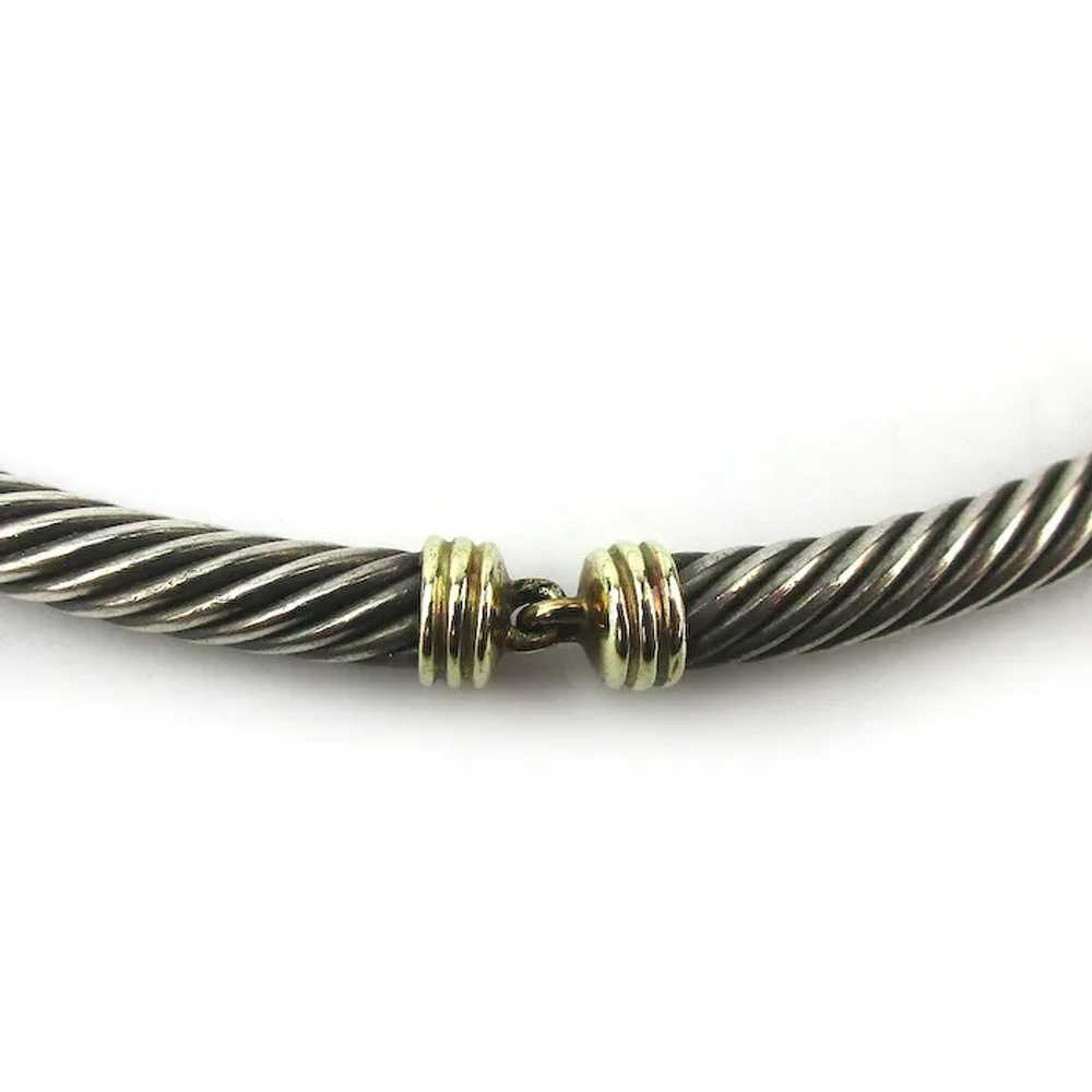 Vintage David Yurman Sterling Gold Metro Cable Ne… - image 4