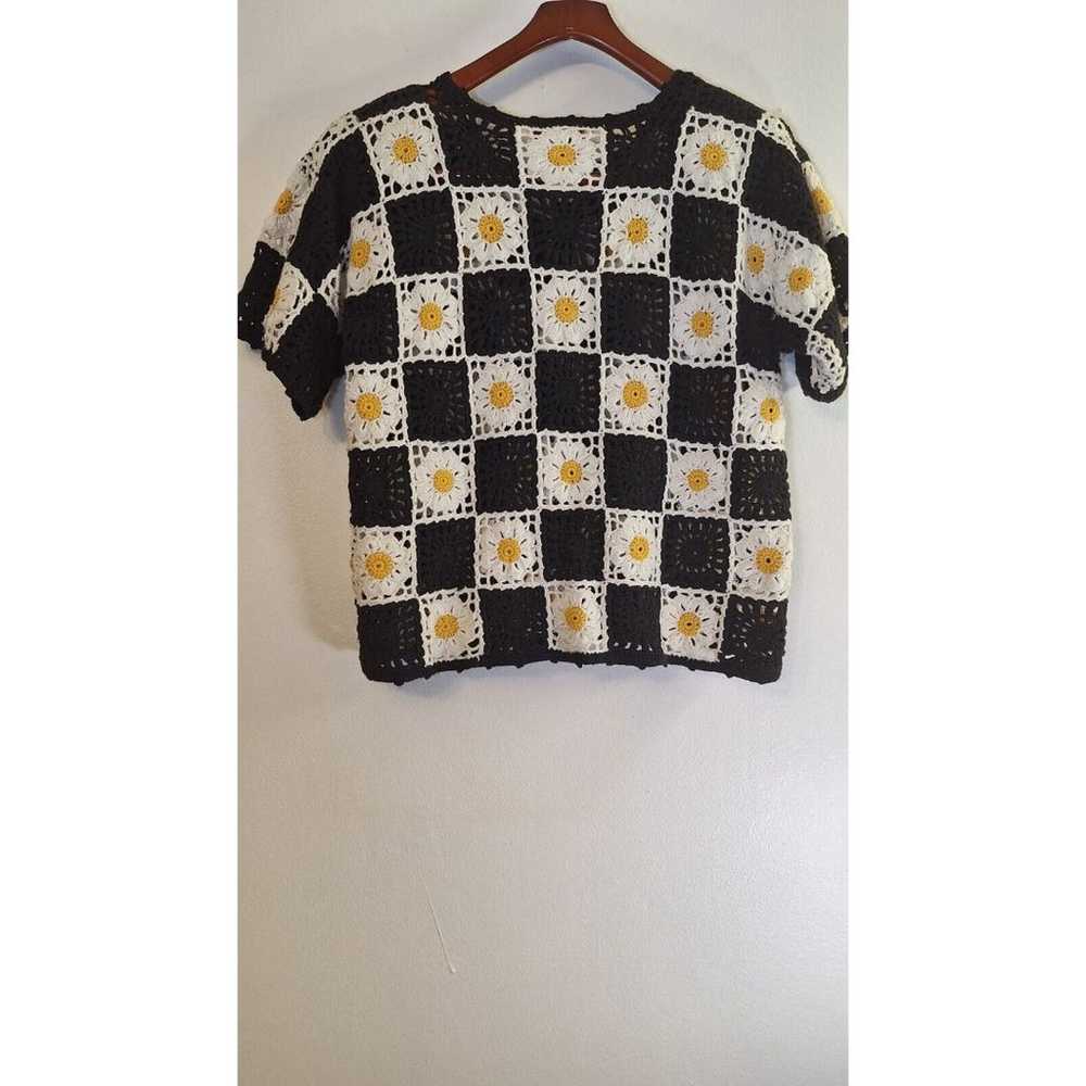 Vtg Y2K GIORGIO FIORLINI Crochet Knit Button Up C… - image 2