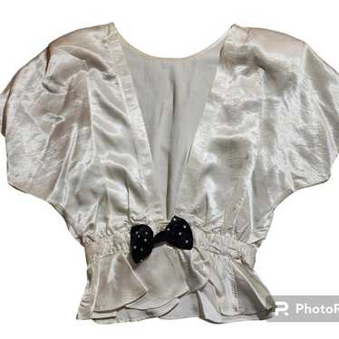 You Babes 80s Does 50s Peplum Top Batwing Sleeves… - image 1