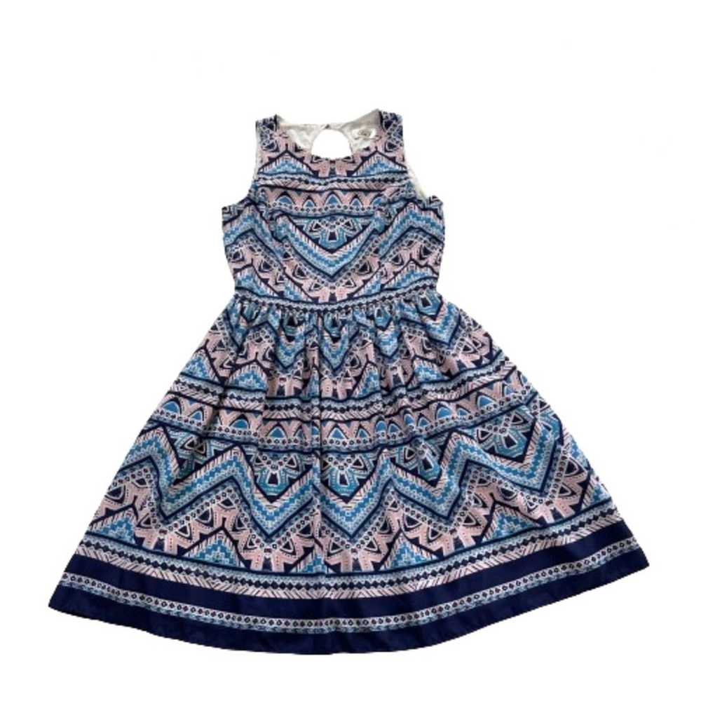 Eliza J Blue Pink Patterned High Neck Sleeveless … - image 11