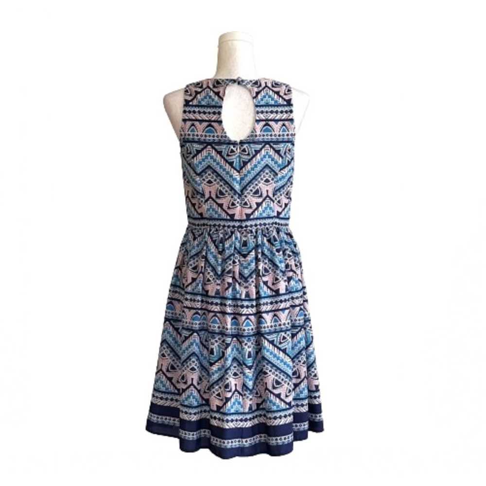 Eliza J Blue Pink Patterned High Neck Sleeveless … - image 4