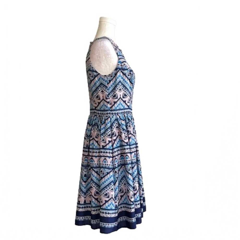 Eliza J Blue Pink Patterned High Neck Sleeveless … - image 7