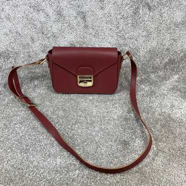 Longchamp Red Leather Crossbody Bag With Adjustab… - image 1