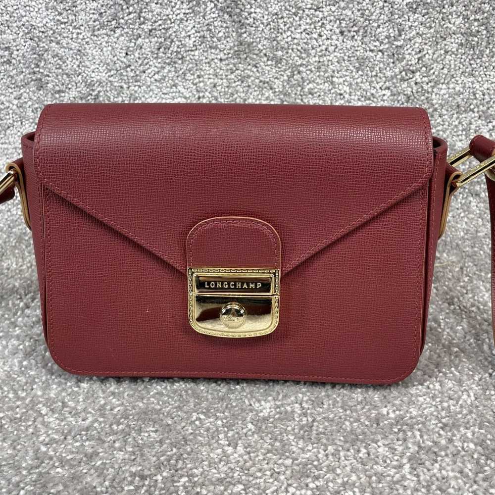 Longchamp Red Leather Crossbody Bag With Adjustab… - image 2