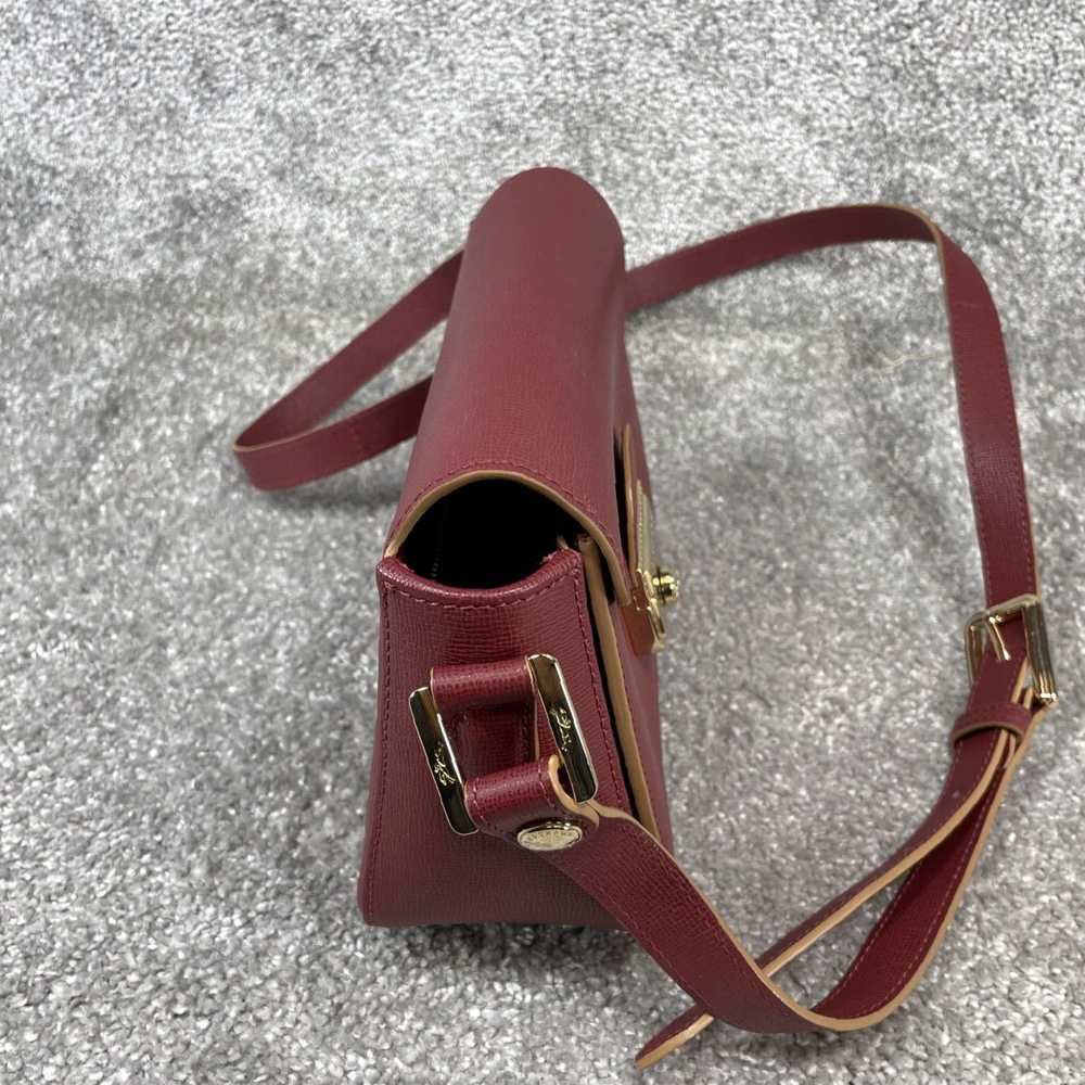 Longchamp Red Leather Crossbody Bag With Adjustab… - image 5