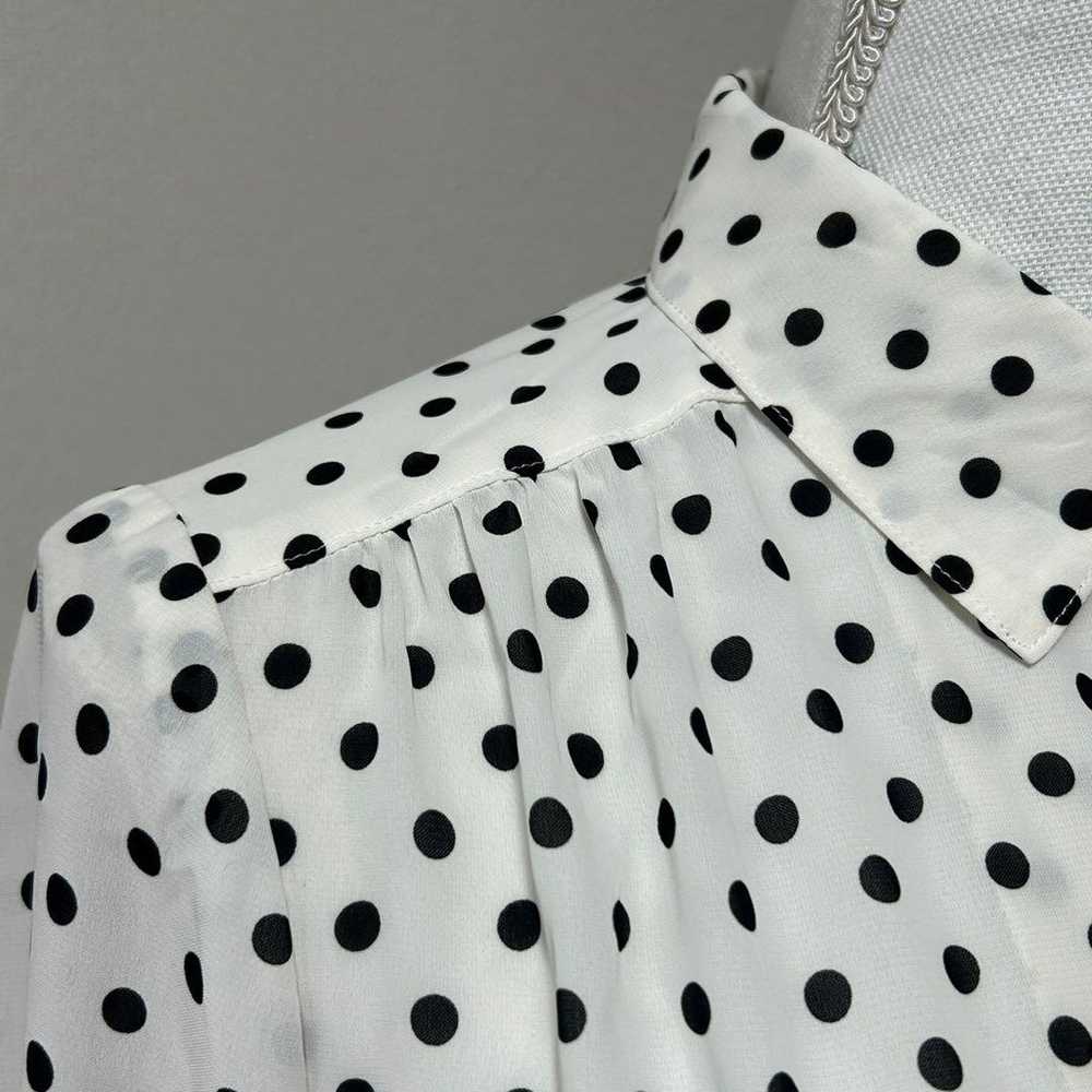 Vintage long sleeve blouse, sheer shirt, polka do… - image 6