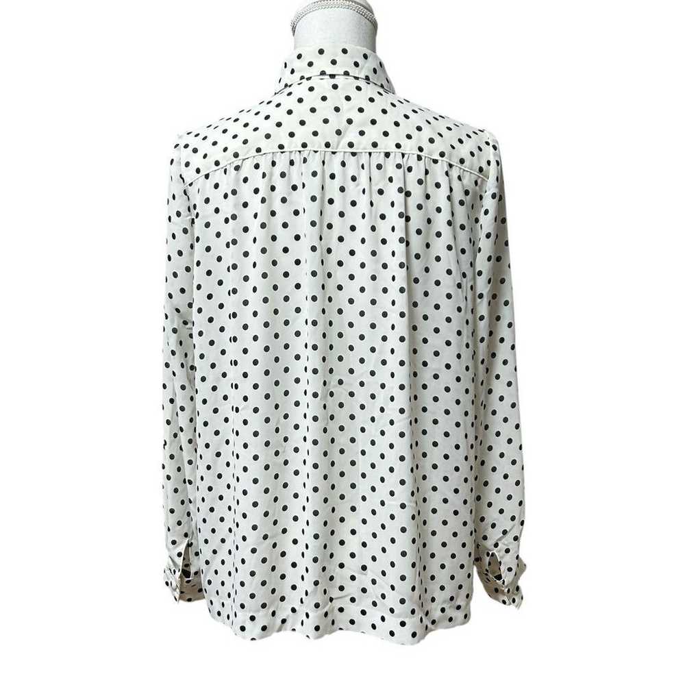 Vintage long sleeve blouse, sheer shirt, polka do… - image 8