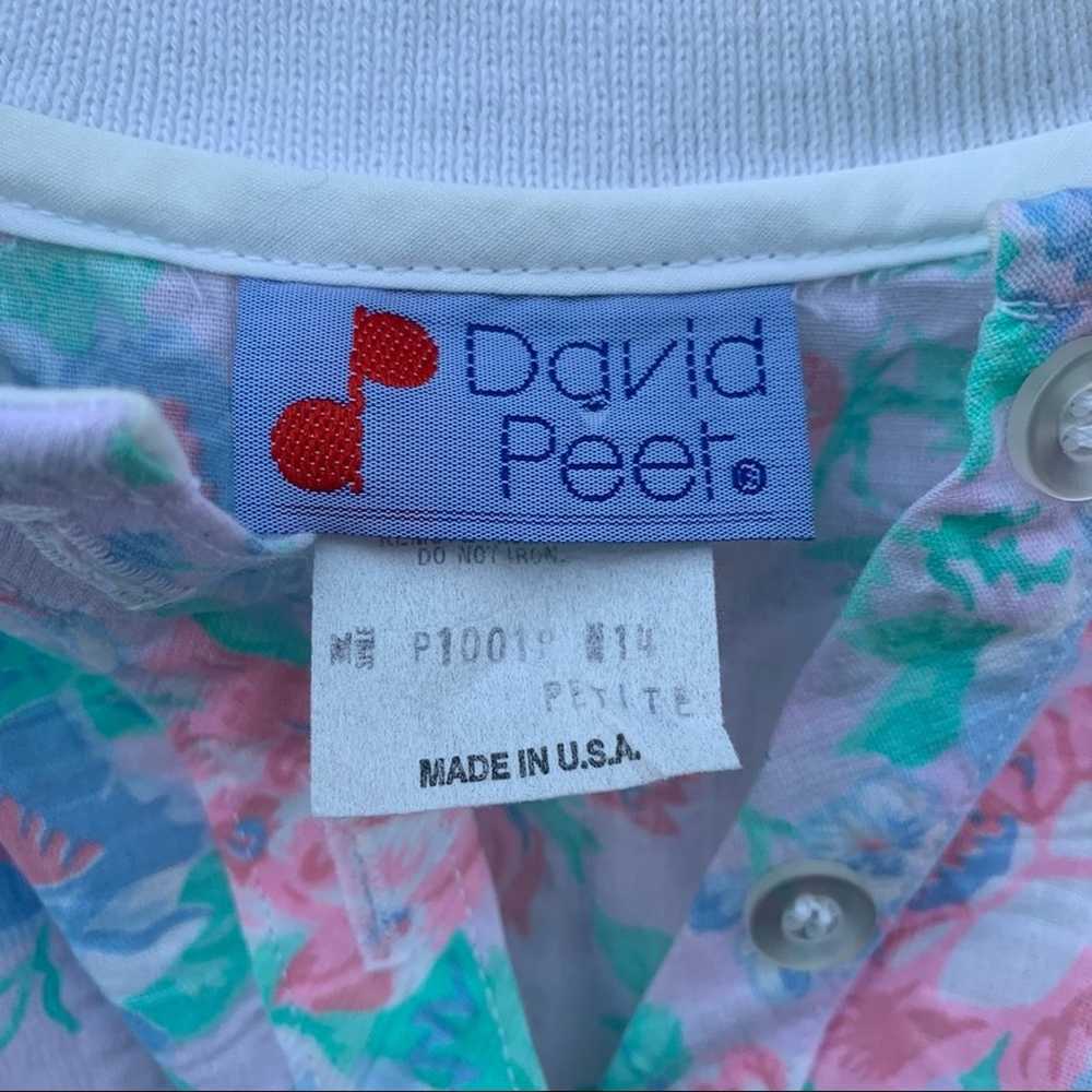 Vintage David Peet pastel floral elastic waist po… - image 2