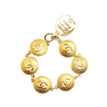 Gold Chanel Gold Plated CC Medallion Bracelet