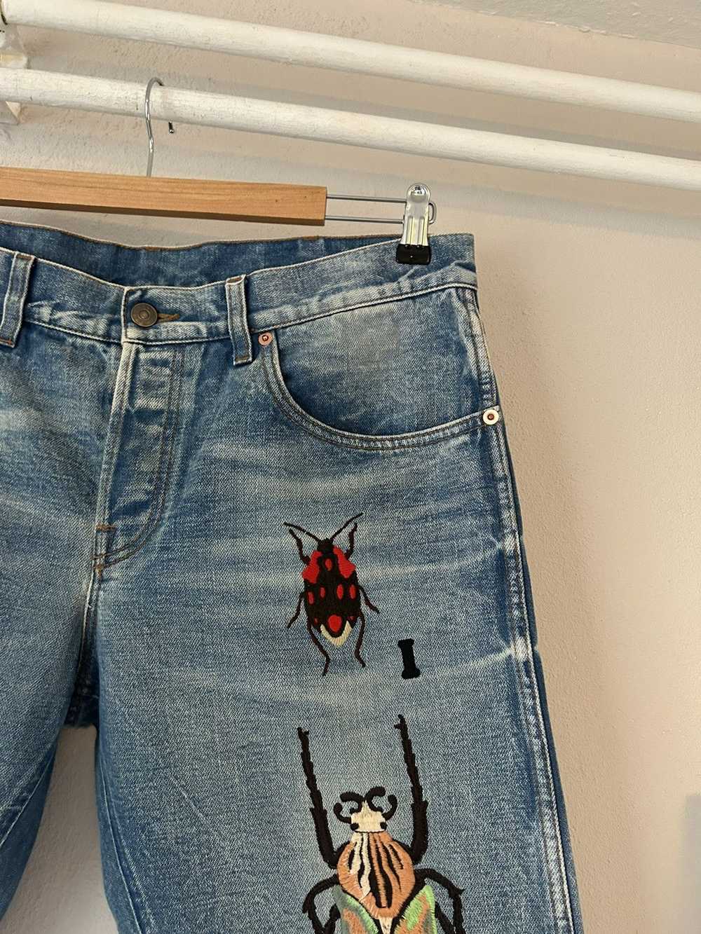 Gucci Gucci Bug Insect Embroidered Jeans - image 4