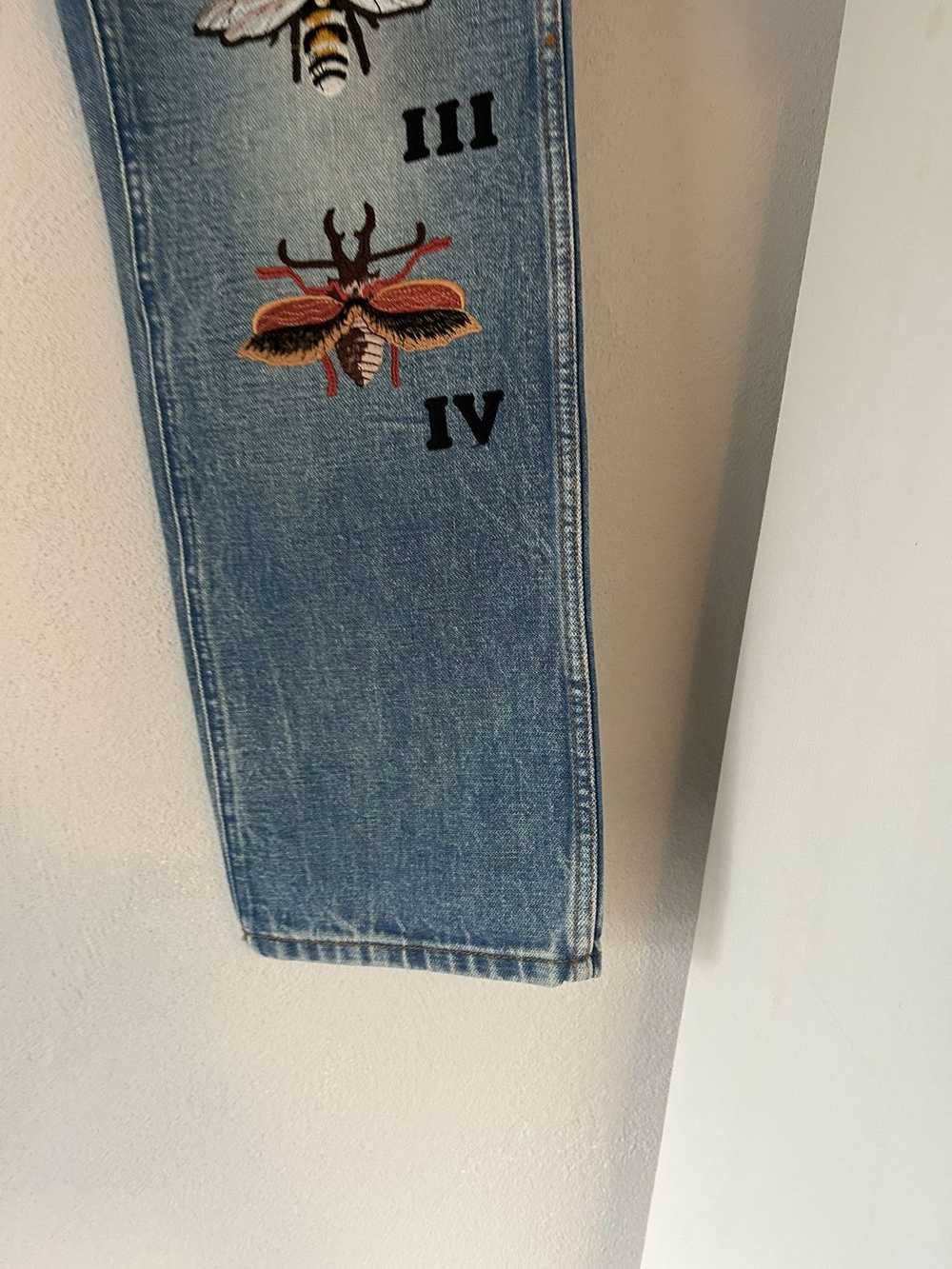 Gucci Gucci Bug Insect Embroidered Jeans - image 6