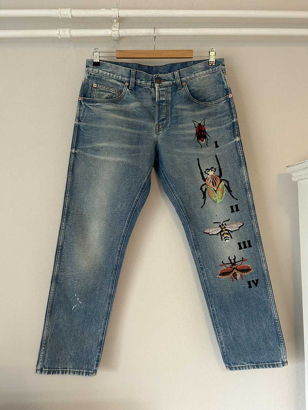 Gucci Gucci Bug Insect Embroidered Jeans - image 7