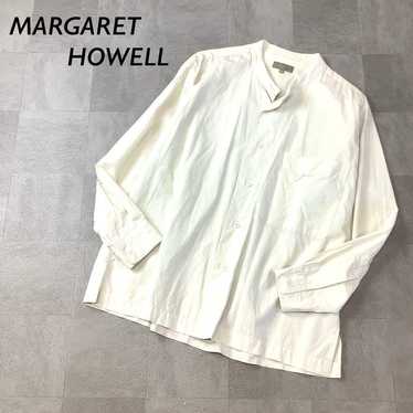 MARGARET HOWELL Stand Collar Long Sleeve Shirt in… - image 1