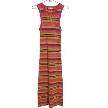 Zara Striped Muti Colored Sleeveless Crochet Knit 