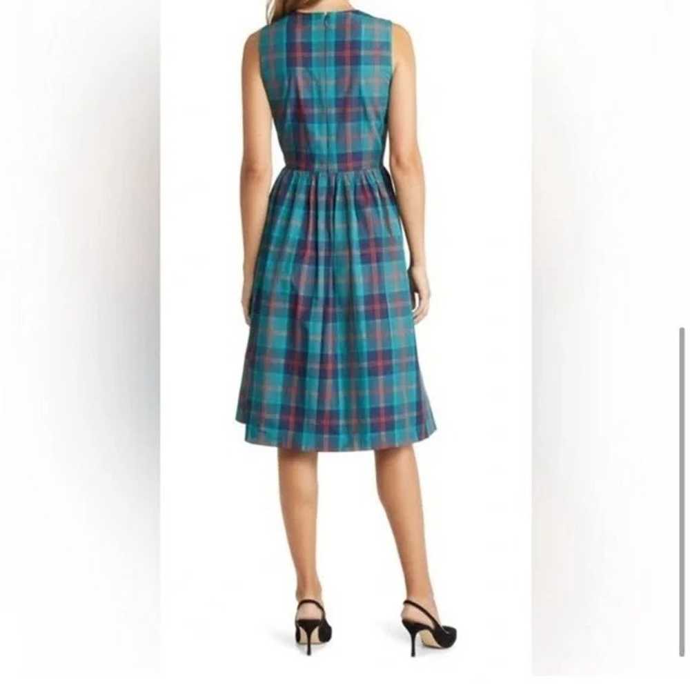 Nordstrom PLAID FIT & FLARE DRESS IN TEAL CYRUS S… - image 2