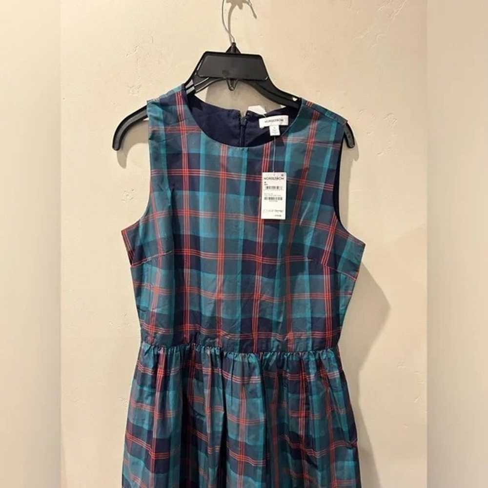 Nordstrom PLAID FIT & FLARE DRESS IN TEAL CYRUS S… - image 6