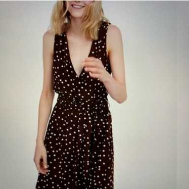 Zara Basic brown polka dot romper