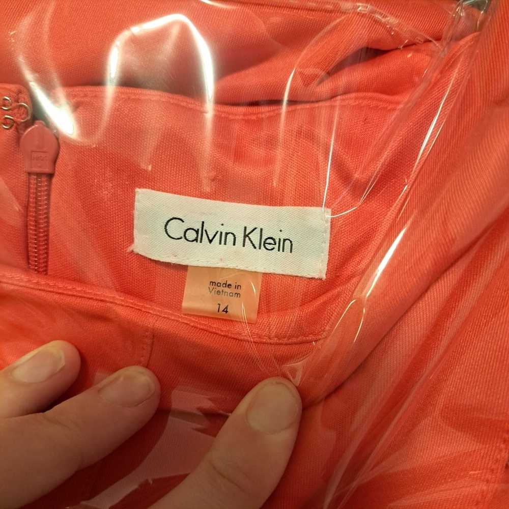 Calvin Klein Orange Pleated Sleeveless Career Wor… - image 6