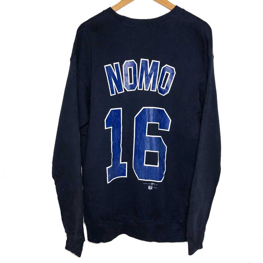 Rare !!! Vintage 90s Dodgers Sweater Los Angeles outlet Jumper Crewneck Nomo 16 Swearter Tornado Mlb Dodgers Sweatshirt Size M