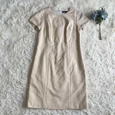 Brooks Brothers Tweed Dress Short Sleeve Beige Plu