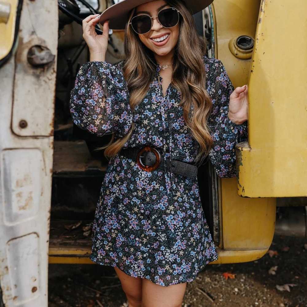 Buddy Love Leah Floral Button Up Short Dress Blac… - image 12