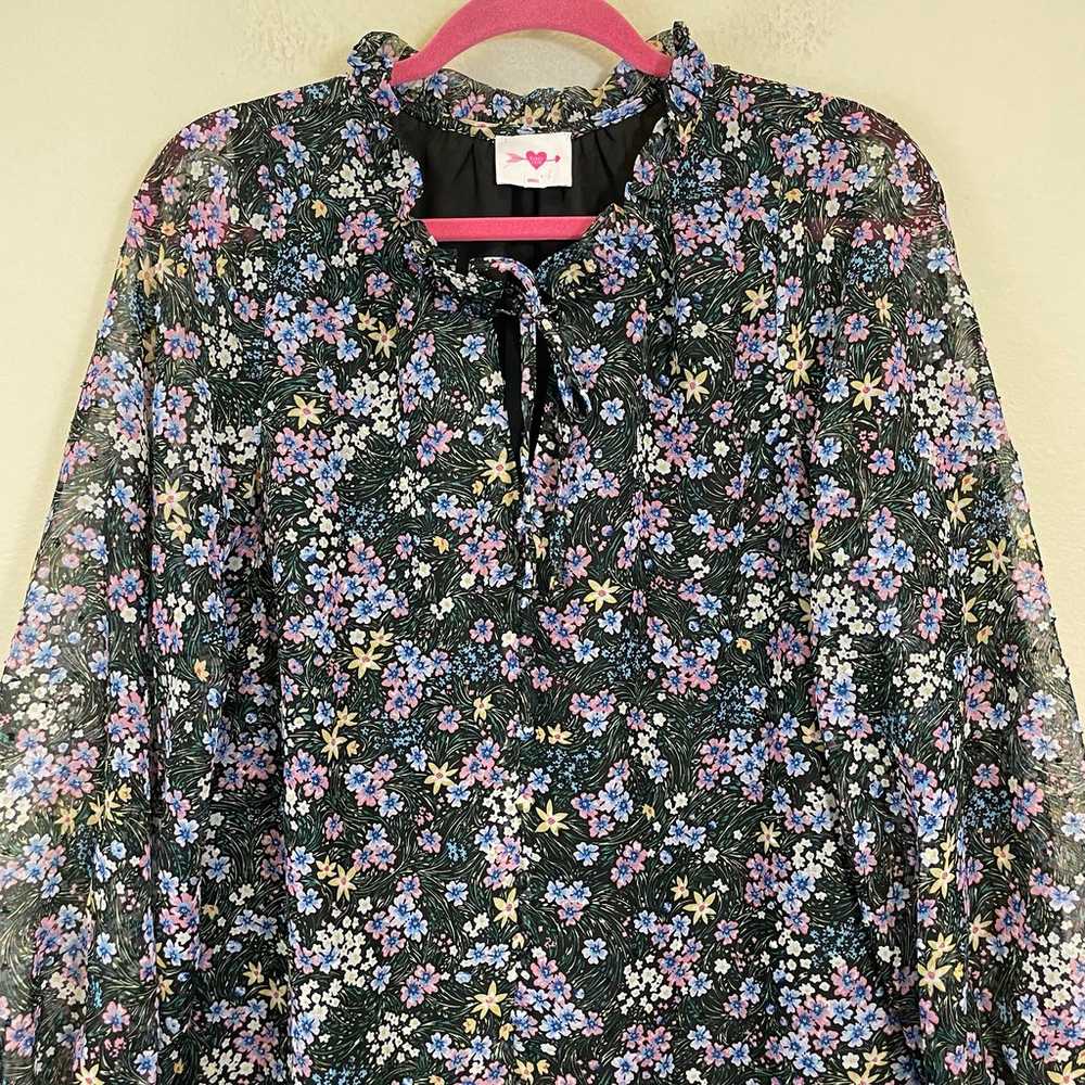 Buddy Love Leah Floral Button Up Short Dress Blac… - image 6