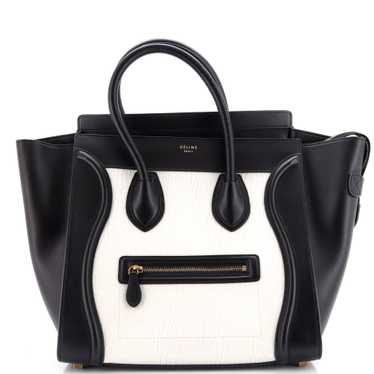 CELINE Bicolor Luggage Bag Leather Mini