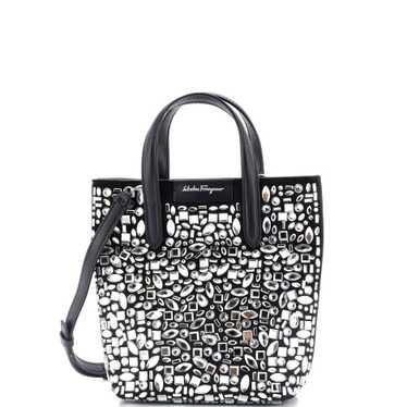 Salvatore Ferragamo Travel Mosaic Tote Crystal Emb