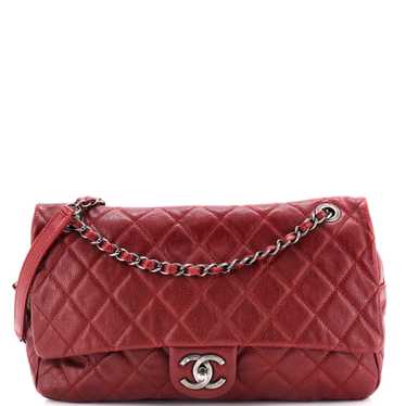 CHANEL Easy Flap Bag Quilted Caviar Large