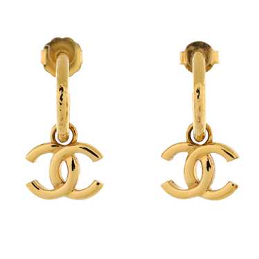 CHANEL CC Hoop Dangle Earrings