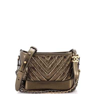 CHANEL Gabrielle Hobo Chevron Metallic Aged Calfsk