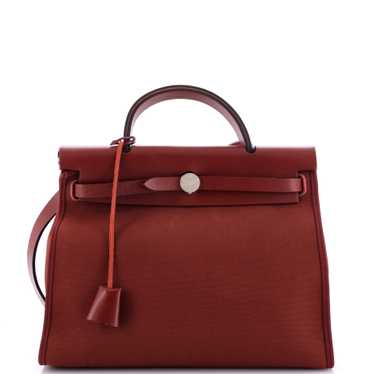 Hermes Herbag Zip Leather and Toile 31 - image 1