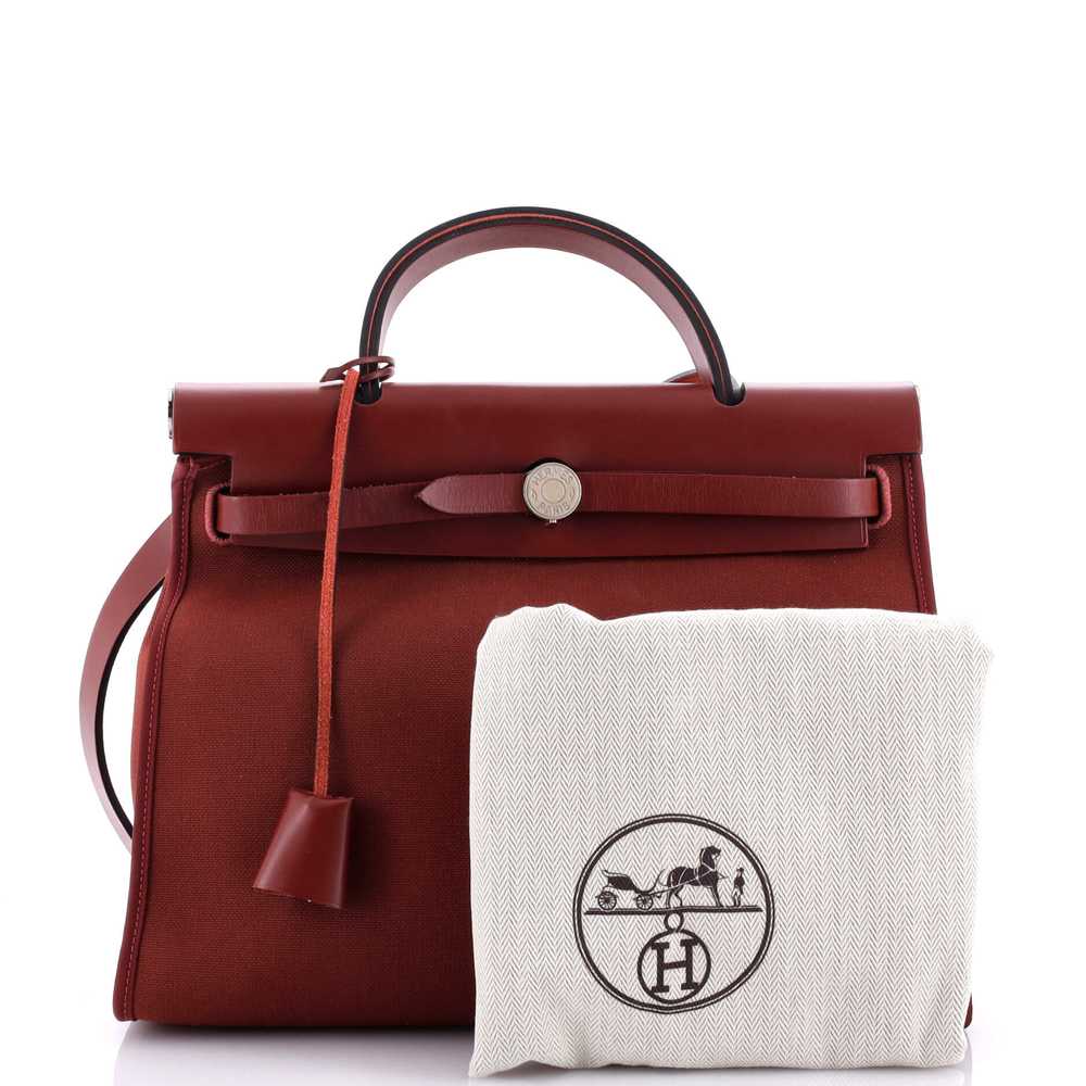 Hermes Herbag Zip Leather and Toile 31 - image 3