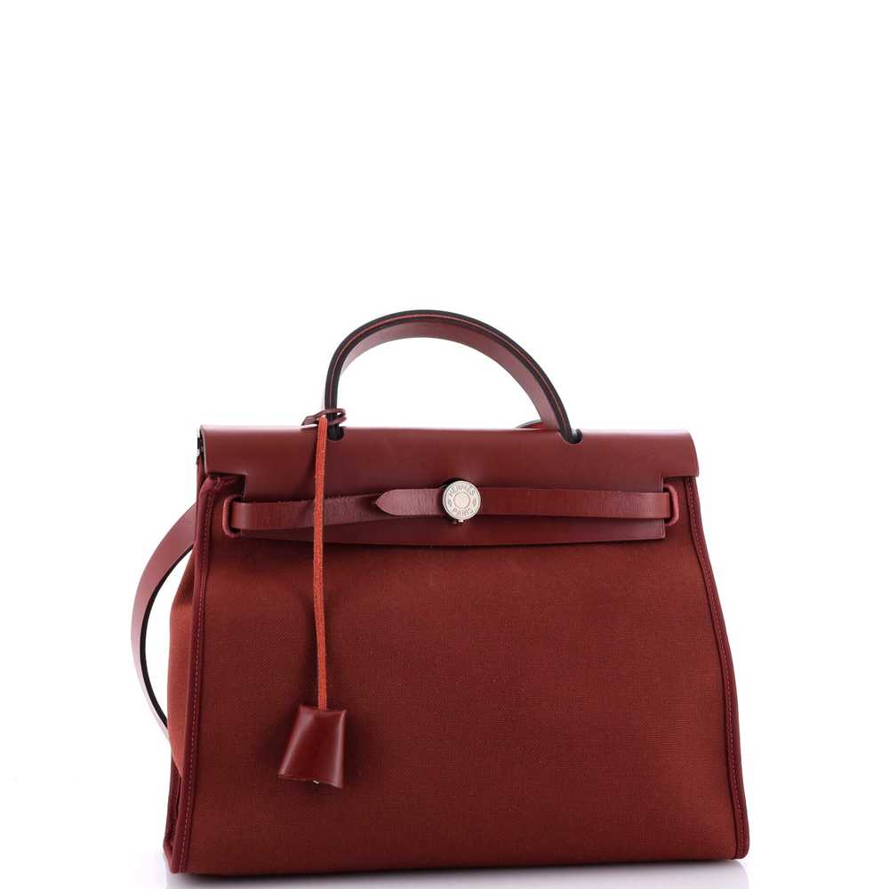 Hermes Herbag Zip Leather and Toile 31 - image 4