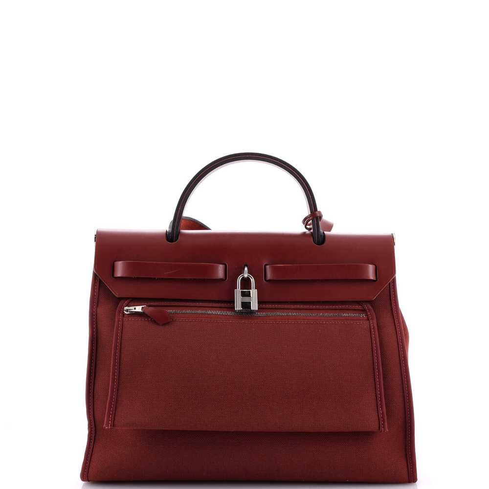 Hermes Herbag Zip Leather and Toile 31 - image 5