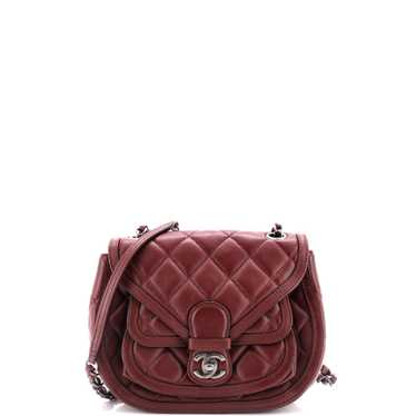 CHANEL Saddle Bag Quilted Calfskin Small