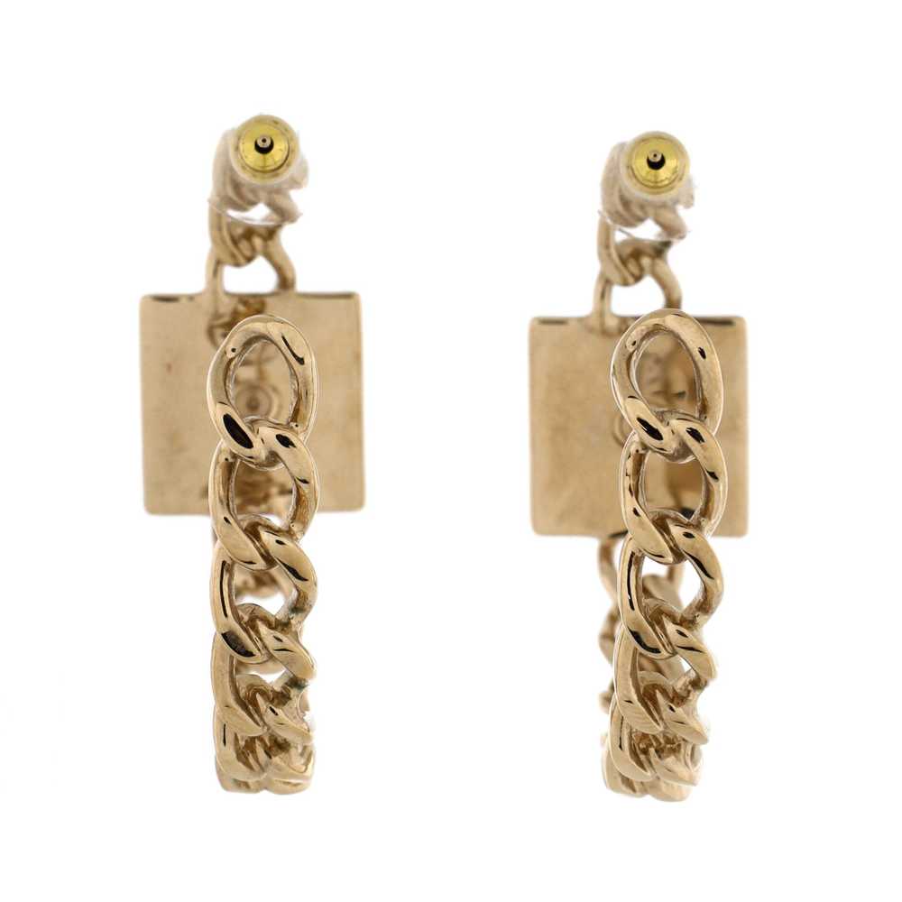 CHANEL CC Square Chain Hoop Earrings - image 2