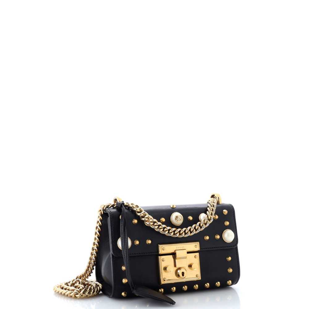 GUCCI Pearly Padlock Shoulder Bag Studded Leather… - image 2