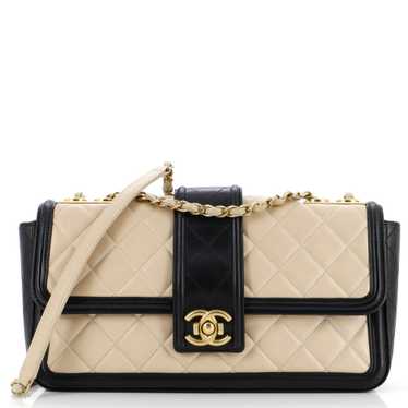 CHANEL Elegant CC Flap Bag Quilted Lambskin Jumbo