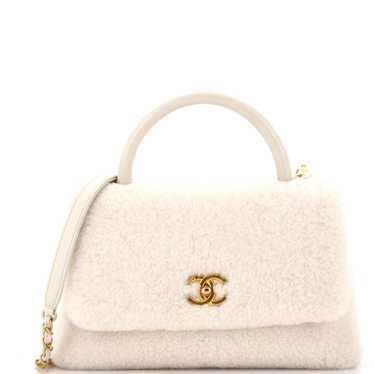 CHANEL Coco Top Handle Bag Shearling Medium