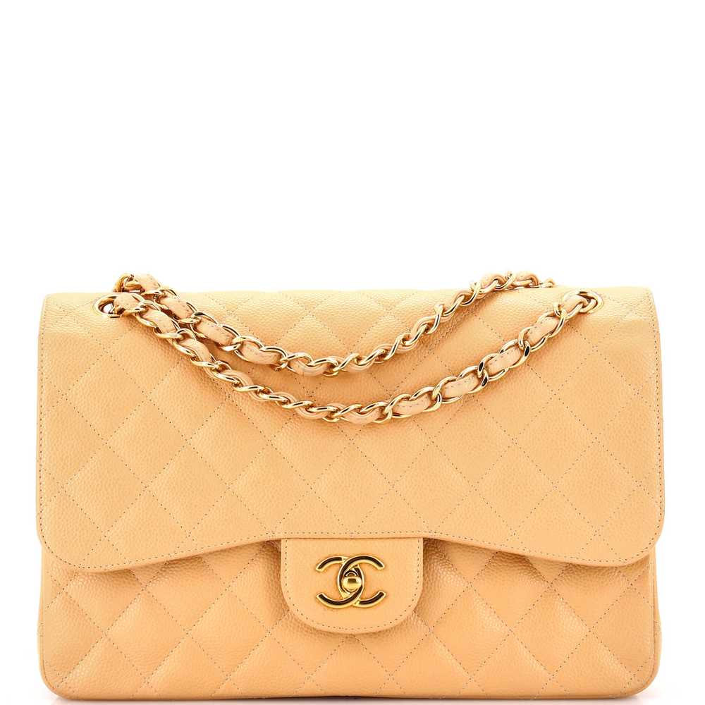 CHANEL Classic Double Flap Bag Quilted Caviar Jum… - image 1