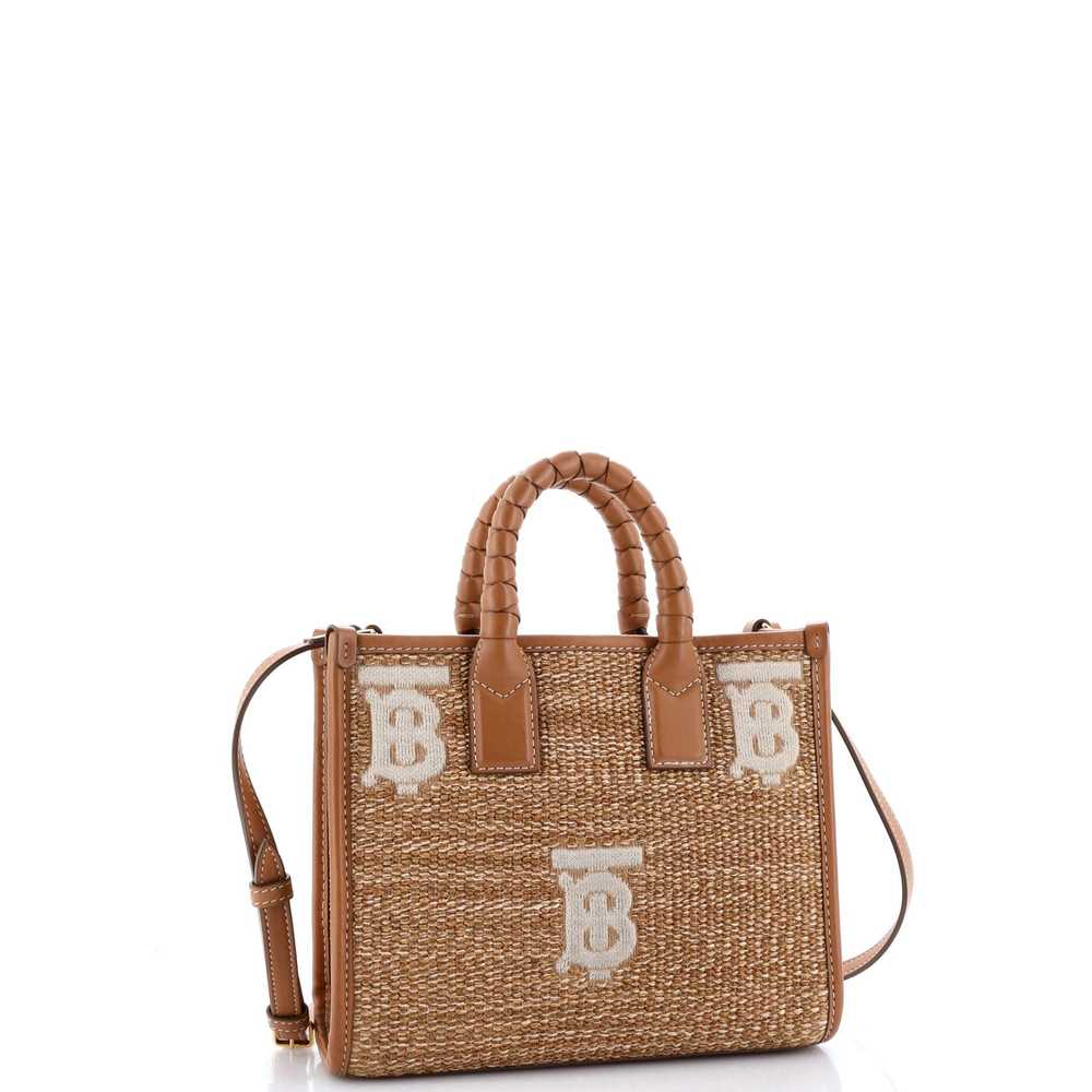 Burberry Freya Shopping Tote Embroidered Raffia w… - image 2