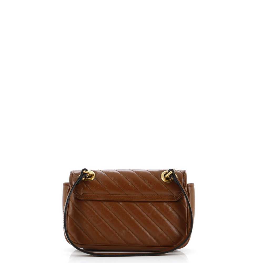 GUCCI GG Marmont Flap Bag Diagonal Quilted Leathe… - image 3