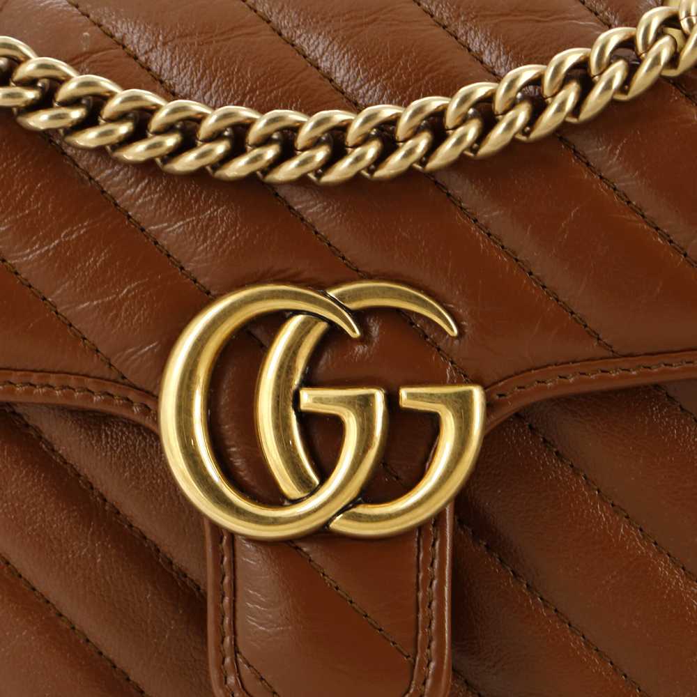 GUCCI GG Marmont Flap Bag Diagonal Quilted Leathe… - image 6