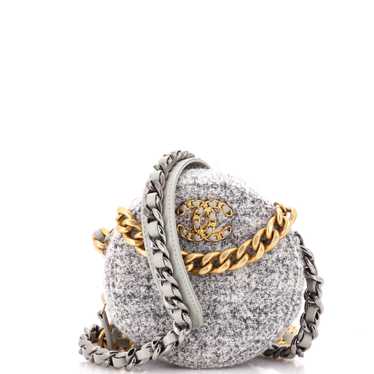 CHANEL 19 Round Clutch with Chain Quilted Tweed