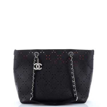 CHANEL Shopping Tote Perforated Caviar Small