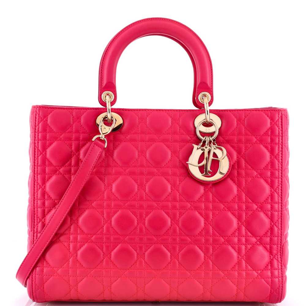 Christian Dior Lady Dior Bag Cannage Quilt Lambsk… - image 1